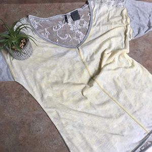 BKE burned out lace back tee